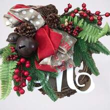 Christmas Decoration 30cm Christmas Wreath Artificial Flower Wreath Door Hanging Window Display Prop Christmas Decoration Tree Accessory - Multicolor - View 7