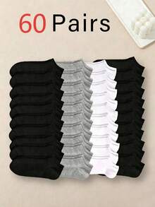 30/20/15/10/5/3 Pasang Kaos Kaki Pendek Wanita Ringan dan Bernapas, Gaya Dasar untuk Musim Panas, Nyaman Sepanjang Hari - MultiWarna - View 2