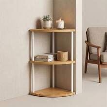 3/6‑Tier Corner Shelf Unit, Freestanding Wooden Look Corner Storage Rack, Multi‑Layer Display Shelving For Living Room Bedroom Bathroom Hallway - A - View 4