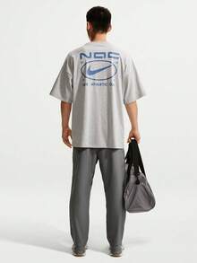 Nike Kaos Rajut Lengan Pendek Tanpa Kerah Pria AS M NK TEE OS NAC TIM6140-077 - Light Grey - View 5