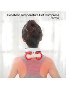 AXH. 1pc Portable Electric Neck Massager, Smart Cervical Massage Device, USB Rechargeable, Lithium Battery, Fragrance-Free, Ideal Gift For Family, Men And Women - Relieve Neck And Shoulder Pain - White - View 4