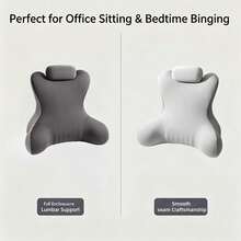 Bantal Sandaran Punggung Busa Memori, Cocok untuk Membaca di Tempat Tidur, Desain Ergonomis, Bantal Kursi Penopang Punggung Tinggi, Bantal Sandaran Punggung dan Pinggang dengan Sandaran Lengan, Bantal Kursi Sandaran Punggung Tempat Tidur, Kursi Santai, Cocok untuk Bermain Game, Membaca, Bermain Ponsel, Bekerja dan Bersantai, Hadiah Halloween, Natal - A - View 10