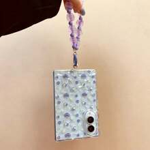 Casing Ponsel Transparan Motif Blueberry Lucu dengan Rantai Manik Berbentuk Bintang, Kompatibel dengan ZFold 8 Wide, Kompatibel dengan iPhone Duo, Casing Ponsel Lipat, Pelindung Anti Jatuh Netral - Clear - View 7