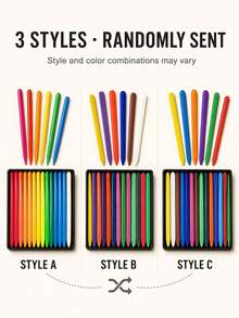 24/36 Colors Multi-Color Wax Crayons, Non-Sticky, With Storage Box, Suitable For Doodle Painting, Art Creation, Back To School, Halloween, Christmas Gift Art Supplies - Sets - View 2