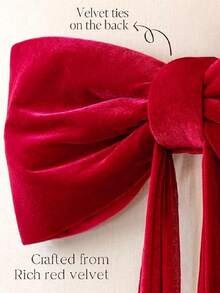1pc Giant Burgundy Christmas Bow, Large Velvet Ribbon, Suitable For Holiday And Wedding Decoration, Birthday Party Backdrop, Photo Props, Bridal Shower, Gift Wall And Home Decor - Multicolor - View 6