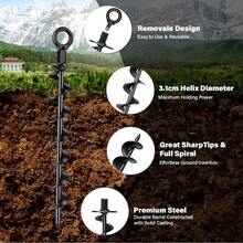 New Heavy-Duty Garden Auger Spiral Drill Bit, Upgraded Design For Efficient Soil Drilling & Excavation, Metal Construction, Ideal For Digging Holes In Gardens, Auger Drill Bit For Planting - Black - View 3