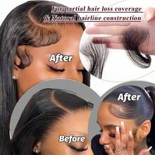 100% Human Hair Baby Hair Edge Invisible Transparent Lace Front Hairpieces For Women Lightweight&Breathable Baby Hair Lace Topper Hand Knotted Lace Natural Hairline Coverage - Multicolor - View 4