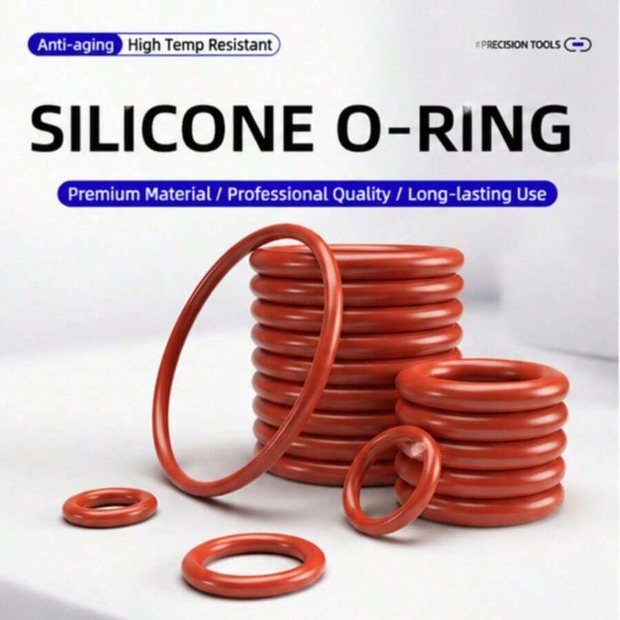Automotive Maintenance Silicone O-Rings, Multiple Sizes Rubber Rings, Suitable For Car Air Conditioning Pipes, Waterproof Leak-Proof Sealing Accessories, Used For Vehicle Pipe Interface Maintenance - A - View 1