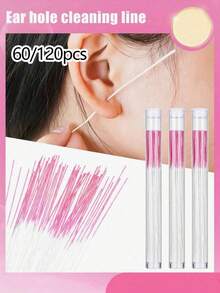 122pcs Ear Piercing Cleaning Swabs, Disposable Ear Piercing Care Cleaning Swabs, Anti-Clogging Ear Canal Cleaning Sticks, Used For Earwax Removal And Piercing Maintenance, Portable Ear Care Tool Set, Suitable For Travel, Daily Makeup Care, Personal Hygiene Essentials, New Year Gift - Multi-color - View 3