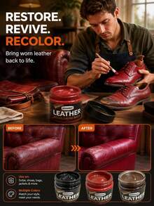Leather Color Touch-Up Paste, Leather Repair & Refurbishing Cream, Scratch & Fading Repair Agent For Shoes, Sofa, Car Seats, Handbags - Liquid - View 3
