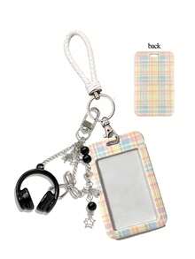 Llavero con portatarjetas deslizante colorido estilo Y2K, portatarjetas con colgante de auriculares, portacredencial portátil, portatarjetas personalizable, colgante de bolso estilo Ins, portacredencial con cordón desmontable, portatarjetas de crédito, adecuado para escuela/trabajo/oficina/uso diario, regalo de cumpleaños único, regalo para maestros, regalo para fiestas, regalo para vacaciones, regalo de vuelta a la escuela - Multicolor - Ver 15