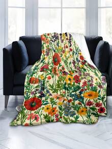 Soft & Comfortable Exquisite Printed Cute Animal Blanket, 2D Flat Print Pattern Multi-Purpose Blanket For Sofa, Bed, Outdoor Camping, Leisure, Home, Picnic, Travel, All Seasons, Modern Style, Polyester, Machine Washable - Multicolor - View 4