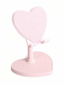Cute Japanese Style Heart-Shaped Macaron Pink & White Color Scheme Smooth Surface 360° Rotating Stable Base Multi-Function Tablet & Phone Stand, Suitable For Live Streaming, Watching Shows, Video Calls And All Seasons, Desktop Decor & Practicality Combined Cute Item - A - View 9