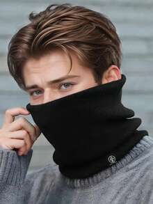 1pc/Set Thermal Lined Thickened Knitted Neck Warmer Winter Outdoor Cycling Skiing Windproof Warm Neck Gaiter Face Mask Unisex - Multicolor - View 1