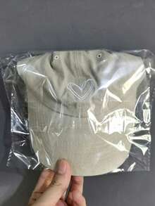 1pc Unisex Embroidered Heart Pattern Baseball Cap, Solid Color Lightweight Soft Brim Baseball Cap, Fashion Accessory - Multicolor - View 3