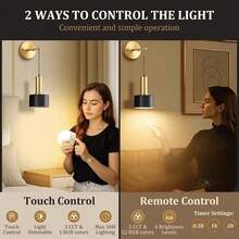 2pcs RGB Wall Lightp, Adjustable Height, Rechargeable Bulb With Remote Control, Ambient Wall Lamp For Living Room Bedroom Hallway Kitchen Interior Home Wall Lights - RGB Bulb - View 8