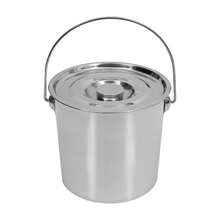 Virellio 12 Liters Stainless Steel Bucket With Lid Anti-Slip Grooves Even Base For Kitchen, Industry, Catering, Home Use - View 6
