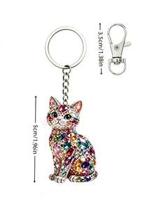 2D Flat, 2pcs Set: 1 Kitten Keychain + 1 Lobster Clasp, Brand New Two-Dimensional Flat Design, Cat Party-Style Keychain. Suitable For Keychain Promotional Gifts, Packaging Decoration, Backpack Embellishment. A Heartwarming And Sincere Gift - Multicolor - View 10