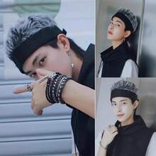 Synthetic Hair Beanie Skull Cap Fake Short Hair Sports Running Headband Unisex Hip Hop Cosplay Party Wig Hat Headwear - Multicolor - View 5