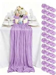 1/3/6/12Pack Cheese Cloth Table Runner, Boho Rustic Sheer Cheesecloth Table Cloth, Suitable For Wedding Party, Baby Shower, Birthday, Home Decor, Housewarming Gift - Burgundy - View 10