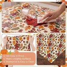 Tablecloth, 4PCS/1PC Autumn, Thanksgiving Plastic Rectangular Tablecloth, 108*54 Inch Disposable Autumn Maple Leaf Tablecloth Background, Harvest Pumpkin Tablecloth Suitable For Autumn Party Supplies - Multicolor - View 7