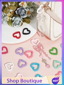 50pcsColorful Rotating Heart Shaped Lobster Clasp Hooks, Suitable For Bags, Dog Leashes, DIY Jewelry Making Accessories - View 5