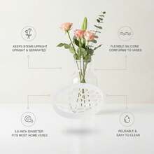 1/2/3pcs DIY Silicone Flower Arrangement Holder, Vase Grid Liner, Reusable Flower Arrangement Supplies, Flower Arrangement Fixing Rack, Plant Straw Fixing Holder - Silicone - View 7
