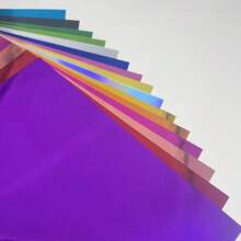 28 Sheets Multicolor Premium Elegant Metallic Glossy Cardstock - A4/A5 Size Random Colors 250g PET Metallic Reflective Decorative Paper, Suitable For Fashion Design, Events And Handmade Crafts - High-End Mirror Effect, Durable Cardstock, Reflective Surface - 28 Sheets Of Glossy Cardstock In Assorted Colors - View 5