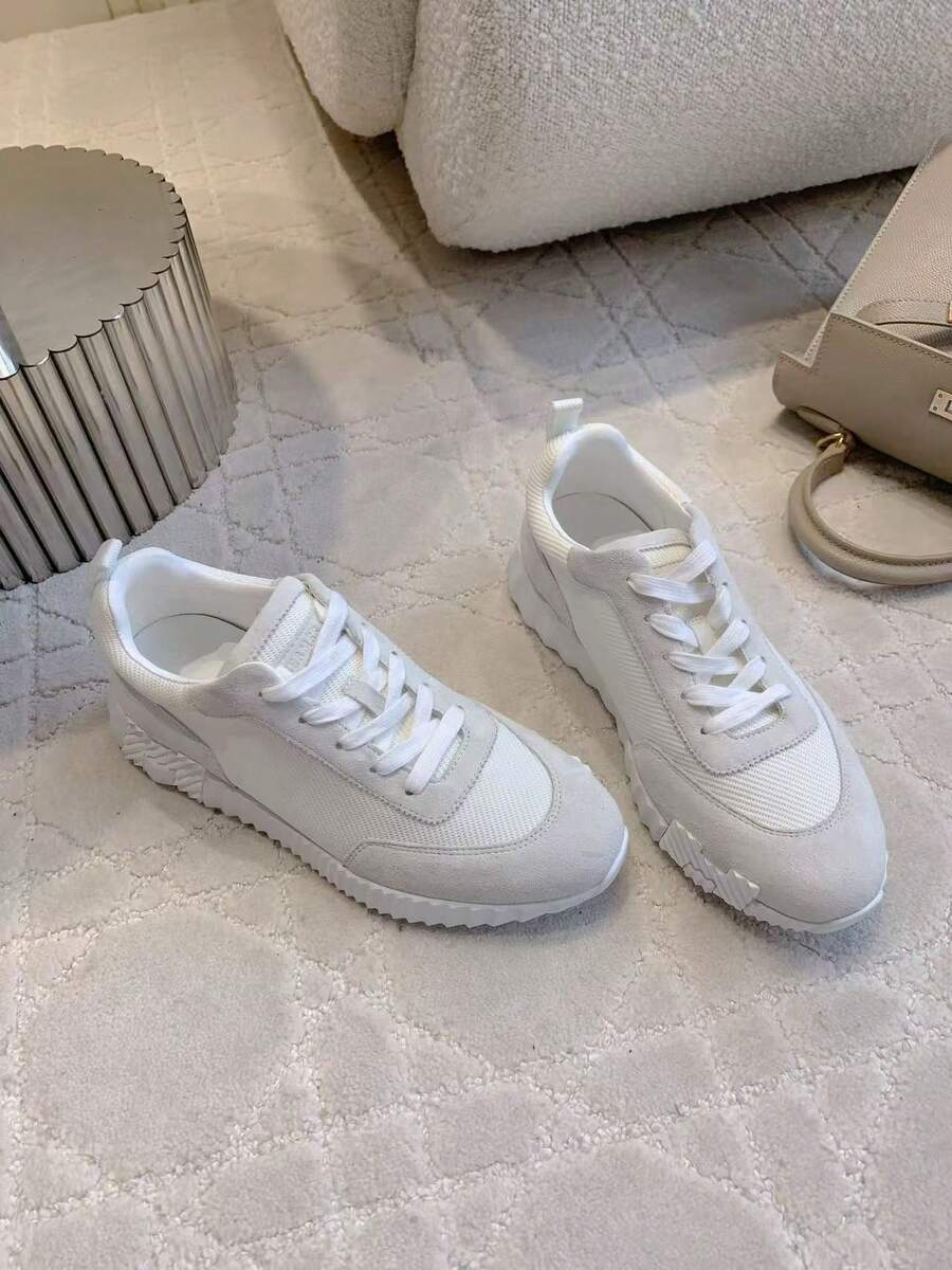 Versatile Casual Men's Shoes, Breathable, Sporty, Luxury Mesh Lace-Up Shoes, Comfortable Knit Upper, Genuine Leather Sneakers - 乳白色網布 - 查看 1