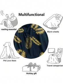 1pc Modern Style Soft & Comfortable Blanket, Minimalist Cool Design, Multi-Purpose Throw For Sofa, Bed, Outdoor Camping, Leisure, Home, Picnic, Travel, All-Season Comfort, 280gsm Polyester, Machine Washable - Multicolor - View 6