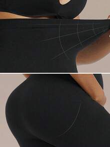 Women's Solid Color High Elasticity Maternity Leggings With Abdominal Support - Black - View 7