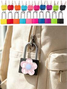 Floral Decorative Metal Padlock (Includes 2 Keys), Suitable For Travel, Business Trips, Daily Commute, School Or Office Use, Outdoor Camping - A - View 8