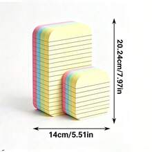 Large Lined Sticky Note Pad, 100 Sheets Per Book, Self-Adhesive Grid Inner Pages, Easy-Tear, Colorful Assorted Memo Sticky Notes For Office, School, Home, Bullet Journal, Planner, Desktop Organization (Random Color) - A - View 4