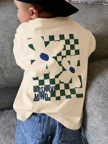 1pc Floral Print Pullover Slim Fit Short Sleeve T-Shirt, Young Boy Student Children's Summer Clothing Top - Apricot - View 2