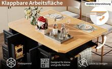 Kitchen Island Made Of Wood With 2 Doors And 6 Drawers With Storage On Wheels Black For Kitchen - Black - View 10
