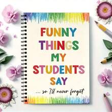 Teacher's Notebook, College Line Spacing English Version, "Student's Funny Sayings" Diary, Office & Study Supplies, Ideal Gift For Teacher's Day, Back To School, Christmas - A5 - View 6