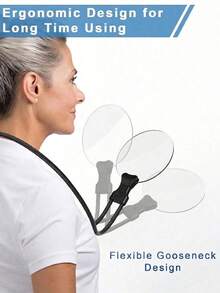 5X Magnifying Glass, Hands-Free Magnifier With Adjustable Stand, Wearable Around Neck, Suitable For Elderly And Low Vision Users For Sewing, Crafts, Cross-Stitch, Inspection And Repair - A - View 8