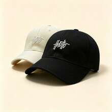 1 st basebollkeps i graffitistil med broderade bokstäver, enfärgad, justerbar, mjuk skärm, avslappnad solhatt, unisex streetwear dad hat - flerfärgad - Visa 4