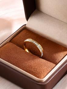 1/4Pcs Fashion Stainless Steel 18K Gold Ring Set, Suitable For Women's Daily Wear, Hip-Hop Personality Women's Stainless Steel Ring Set, DIY Personalized Ring Combination - Gold - View 8