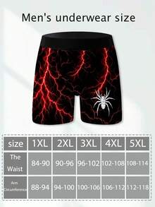3-Pack Men's Fun Shorts, Lightning Crack Distressed Spider Print Underwear, Loose Casual Men's Plus-Size Boxer Briefs - Multicolor - View 6