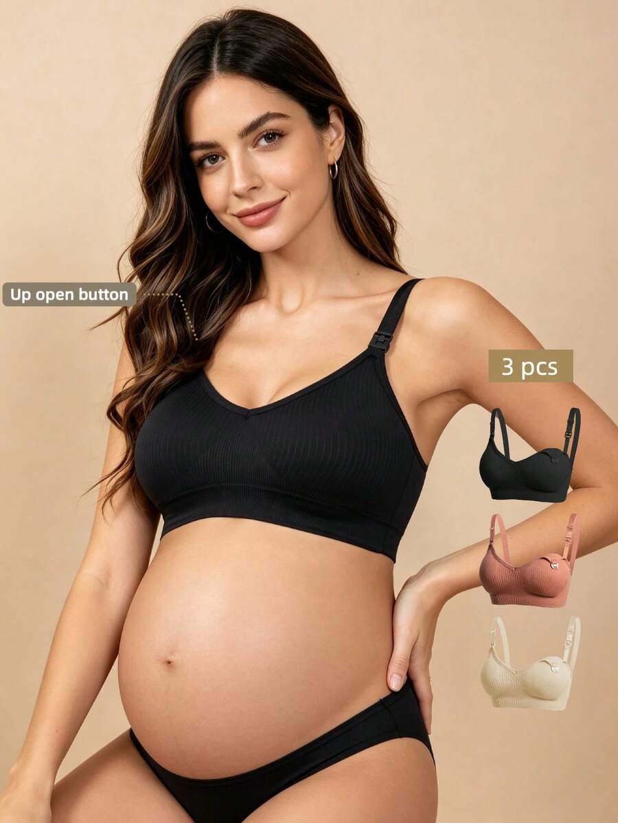 Hart & Haze 3 件套孕妇哺乳蕾丝胸罩前钩舒适哺乳胸罩