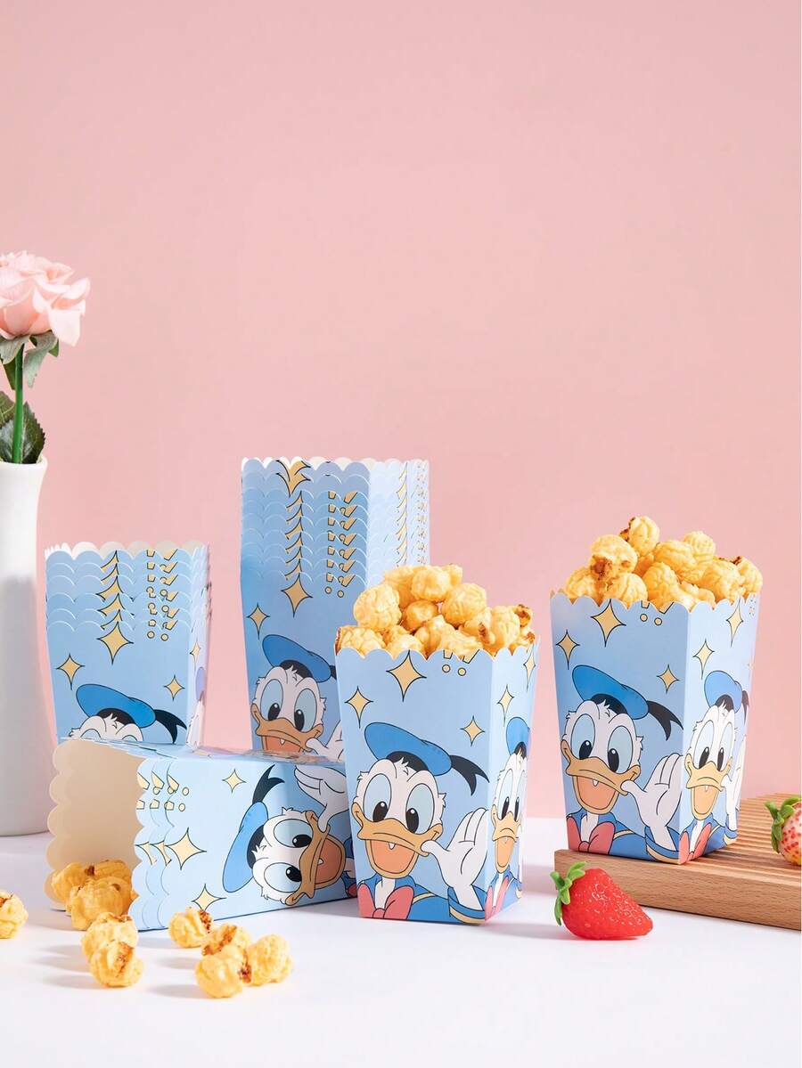 6pcs/12pcs/24pcs Cartoon Theme Party Candy Boxes, Theme Party Gift Boxes, Candy And Cookie Boxes, Party Gift Bags, Party Gift Boxes, Suitable For Birthday Party, Candy And Popcorn Box Decoration, Applicable For Back To School Party, Holiday Essential Party Supplies - Multicolor - View 1