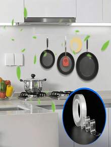 Household Multi-Purpose Double-Sided Nano Tape - Strong Adhesion, Washable, Transparent, Reusable Gel Tape, Suitable For Kitchen, Office, Home Decor, Hanging Pictures, Power Strips, Bathroom Hooks And Various Holiday Party Decoration Uses - Clear - View 5