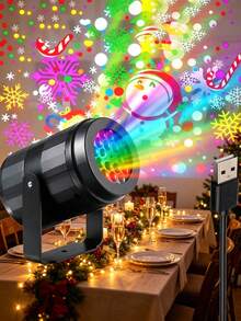 1pc Christmas Projection Light, USB Powered Christmas Projector, Landscape Decorative Light, LED Light, Decorative Atmosphere Light, Christmas Light, Holiday Decoration, Christmas Decoration, Suitable For: Party, Christmas, Gathering, Bedroom, Living Room, Outdoor - Multi-color light - View 6