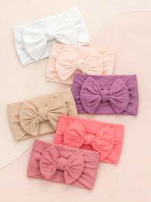 Newborn Photography Props Bow Headband, Multi-Color Soft Baby Headwrap, Newborn Photo Props Accessories, Milestone Commemorative Gift, Photography Studio Props, Baby Shower Gift - Multicolor - View 2