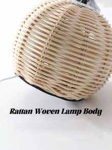 1 buah Lampu Anyaman Buatan Tangan, Bertenaga USB, Gaya Seni Asia Tenggara Modern Retro Kreatif Lampu Meja Dekoratif Kelas Atas, Cocok Untuk Kamar Tidur, Meja Kerja, Ruang Tamu - MultiWarna - View 5