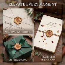 100/50/20 Peças Adesivos de Lacre de Cera Rose Gold, Selos Autoadesivos para Convites de Casamento e Envelopes, Adequados para Presentes, Natal, Adesivos Decorativos Elegantes com Design Floral Romântico, Decoração de Presentes - Bronze de trigo - Visão 2