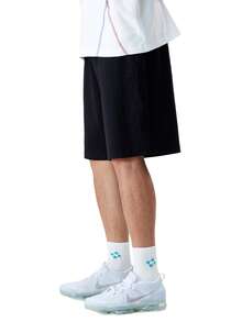 CAMEL CROWN Men's Casual Cotton Loose Fit Drawstring Knee-Length Shorts, Summer - Black - View 7