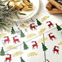 100pcs Merry Christmas Christmas Tree & Reindeer Desktop Decoration Colorful Confetti, Suitable For Christmas, Winter Fairy Tale Decor, Holiday Table Setting, New Year, Christmas Confetti - Merry Christmas Confetti - View 5