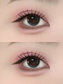 Girl Group Style False Eyelashes, One-Piece A-Shape Little Devil Style Eye Makeup, Japanese Natural Style, Girly Makeup Look, False Eyelashes, Natural Look, Simulated Transparent Upper Eyelashes - View 3